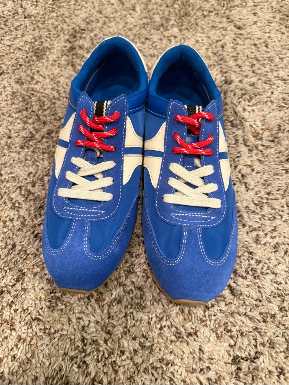 ShuShop Retro Runner Sneakers Blue Cream Red Size 8 NWOT